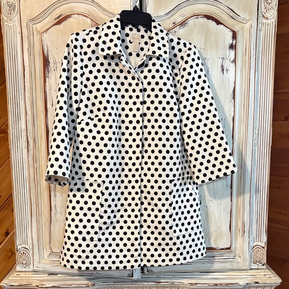 Chico's Jackets & Blazers - Chico's Black and White Polka Dot Dress coat